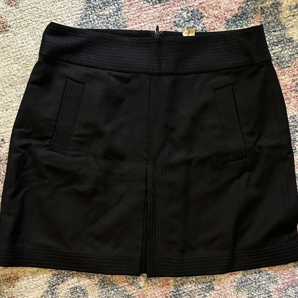 J. Crew Vintage Black Wool Women's lined mini skirt